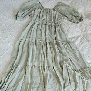 Light Green Tiered Maxi Dress